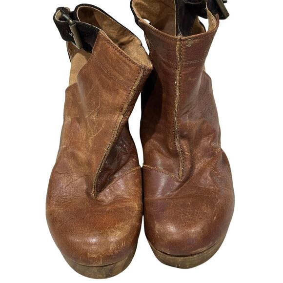 Free People Amber Orchard Clogs Two Tone Brown Leather Boho Classic Size 9.5/ 40 - Picture 6 of 10